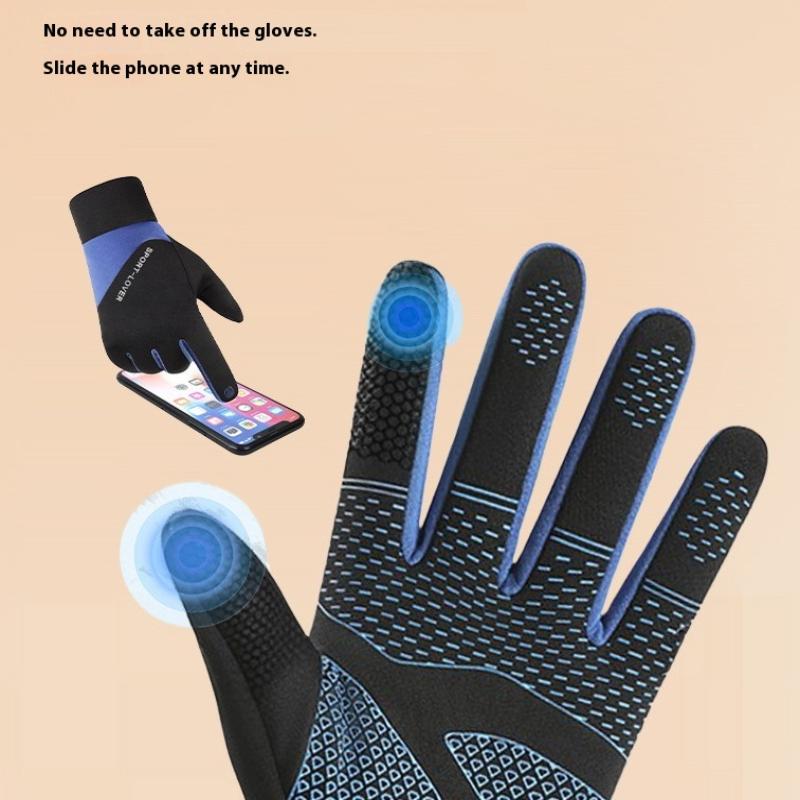 Осень Зима Уличные Велосипедные Перчатки Тренажерный Зал Фитнес Спорт Бег Теплые Сенсорные Нескользящие Перчатки Мотоциклетные Перчатки