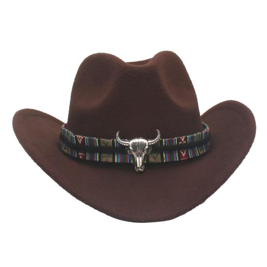 Ковбойская шляпа в стиле вестерн для мужчин и женщин с широкими полями, солнцезащитная фетровая шляпа для пляжа, шерстяная фетровая шляпа для ковбойши с регулируемым ремешком