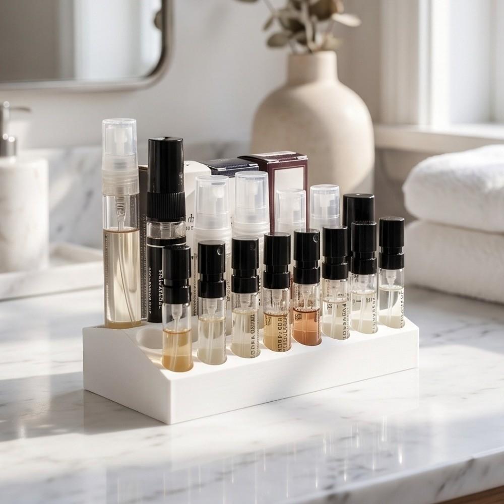 3D Printed Mini Fragrance Vial Display Storage Rack Multi-Grid Multi-Tier Desktop Shelf Travel
