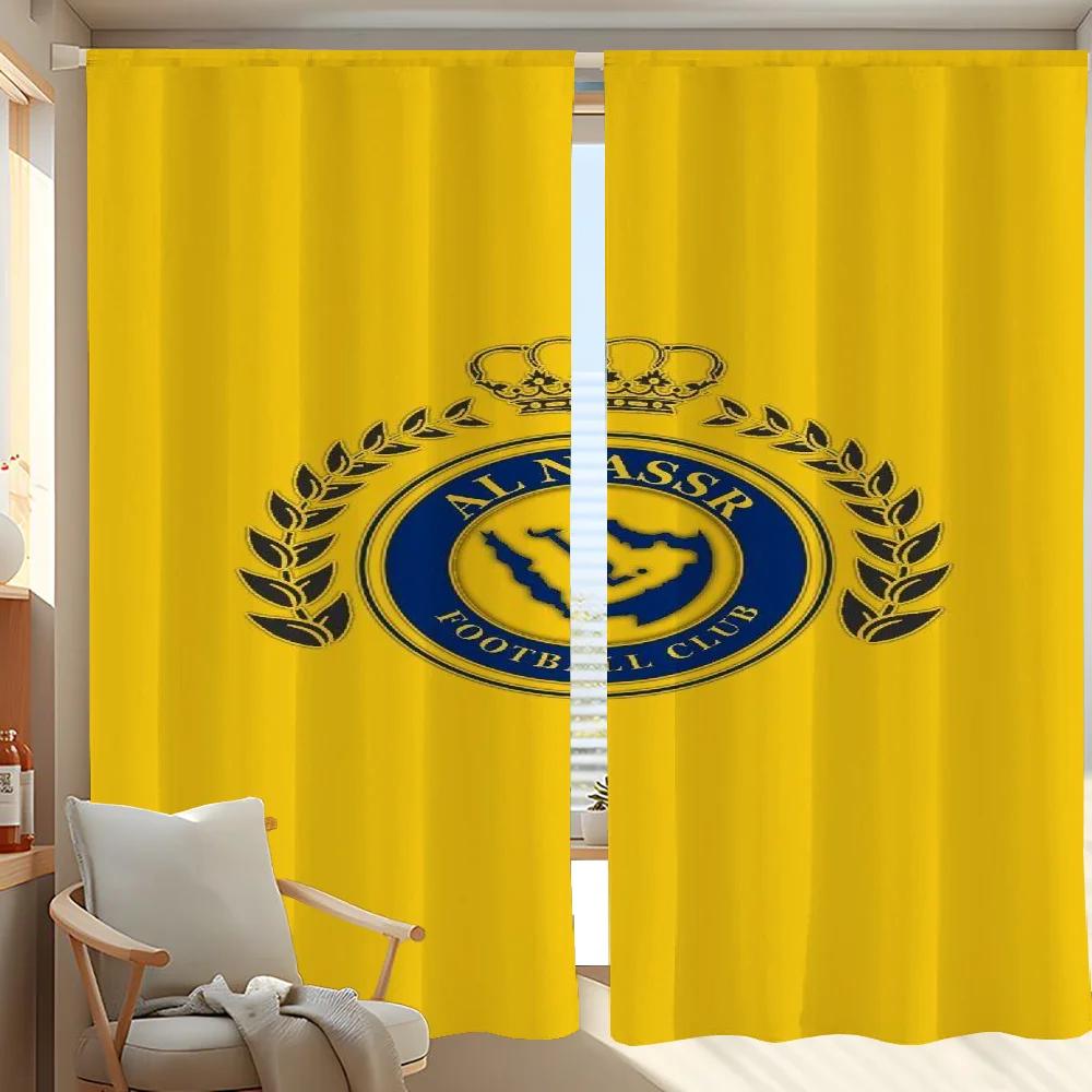Set Of 2 Home Interior Kitchen Curtains Living Room Door Curtain Al Nassr Fc Partition Bedroom Decoration With Darkening Polyester Perfect For Area