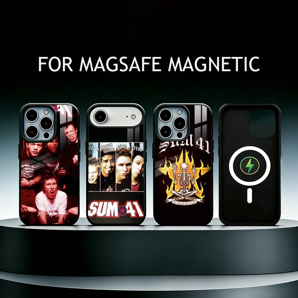 Чехол для телефона Hard-rock S-Sum 41 для iPhone17,16,15,14,13,12,11 Plus,Pro Max Магнитный Для Magsafe Беспроводной Зарядки