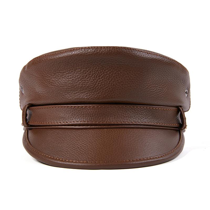 EFei зимняя мужская шляпа из натуральной кожи, мужская кепка в стиле ретро с плоским верхом, локомотив, военные кепки