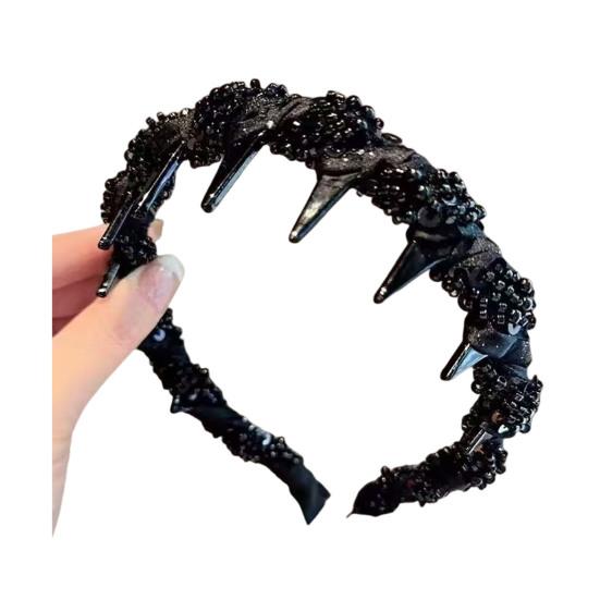 Summer Hair Hoop Beads Twist Decor Headband Anti-slip Teeth Face Slimming Lifting Headband Bridal Hair Accessories