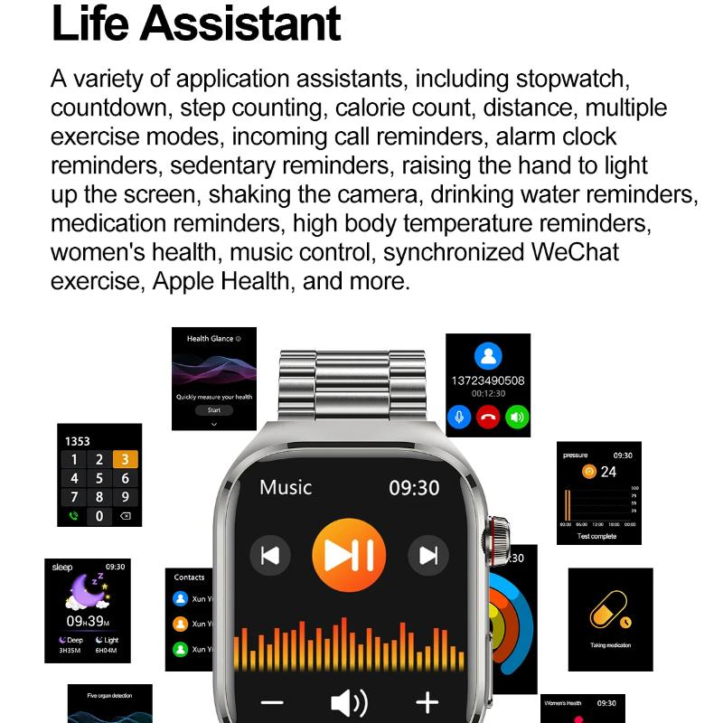 2025 Новые Точные Смарт-часы для Измерения Жира в Крови и Мочевой Кислоты Мужские Микрофизическое Обследование Здоровье Пяти Органов Часы Bluetooth Звонок Смарт-часы
