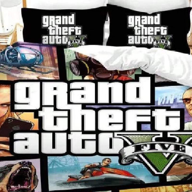 Игра про кражи Grand Auto Постельный комплект Мультяшные пододеяльники Постельное белье Наволочка