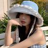 Sweet Cowboy Fisherman Hat French Style Women's Sun Hat Sunscreen Lace Ribbon Hat  Girls