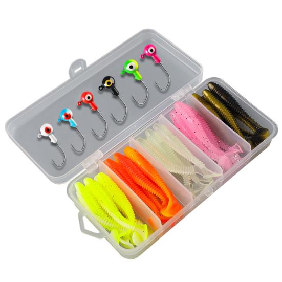 1 комплект, стартовый набор для рыболовной приманки, приманки для зимней рыбалки, головки с мягкими наживками для судака, краппи, панфиша, микрольда