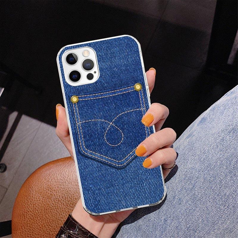 Джинсовый Ковбойский Деним С Принтом Чехол для Телефона Для iPhone 17 Air 16 Pro Max 16E 15 + 14 Plus 11 12 13 Mini 7 8 SE Подарок Печатная Крышка Fundas