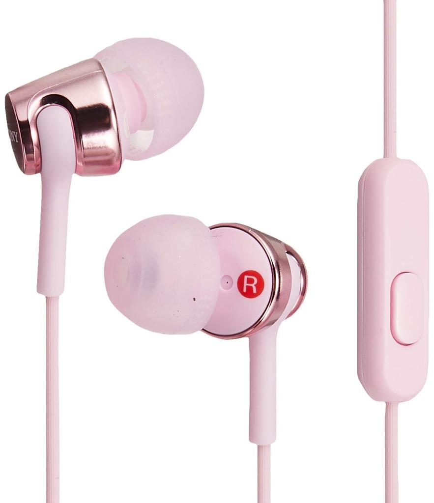 Sony Earphones Canal Type with Remote Control and Light Pink P MDR-EX155AP Microphone, MDR-EX155AP