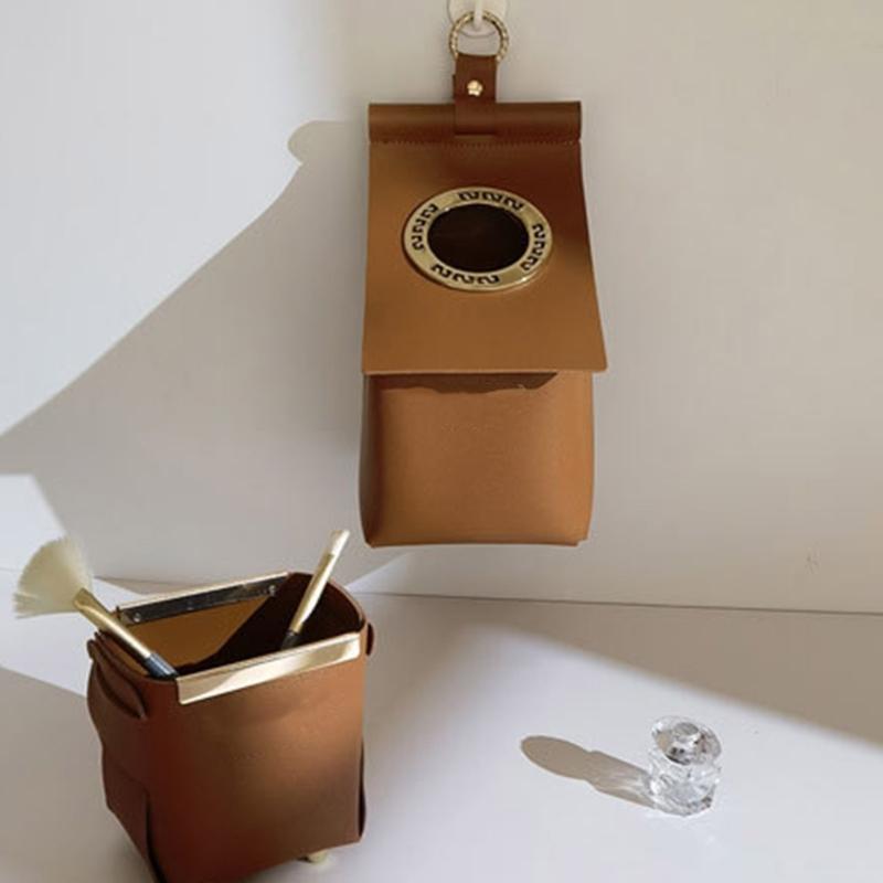 Leather Toilet Tissue Box easy installs Not Damage Wall Hanging Roll Case Paper Towel Holder for Kitchen Bathroom Use