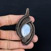 Rainbow Moonstone Pendant, Handmade Gemstone 999 Copper Wire Wrap Pendant Antique Jewelry, For Gift Copper Jewelry