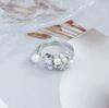 "Liu Guang Fan Bead" French Vintage Zircon Super Immortal Open Ring Women'S Fashion Comet Scallop Stacked Index Finger Ring