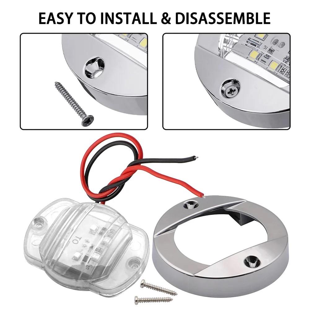 6LED 12V Round Yacht Marine Boat LED Stern Light Cabin Deck Courtesy Light Marine Interior Cabin Lights White/blue Waterproof 3