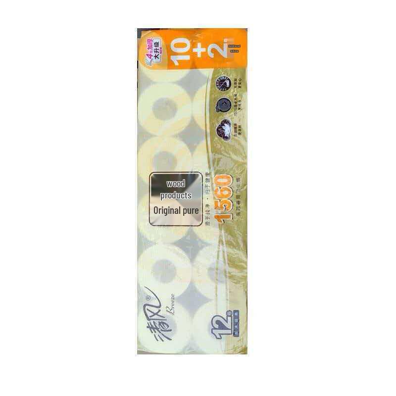 Fresh Breeze Solid Wood Core Paper, 1560g, 12 Roll Family Pack