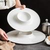 Керамическая обеденная тарелка для ресторана, чисто белая десертная тарелка, толстая суповая тарелка, тарелки для пасты, тарелки для закусок, бытовая круглая посуда