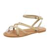 New Shoes Female Ankle Strap Women's Sandals Summer Open Toe Buckle Solid Outdoor Beach Casual Flat Large Size Sandals