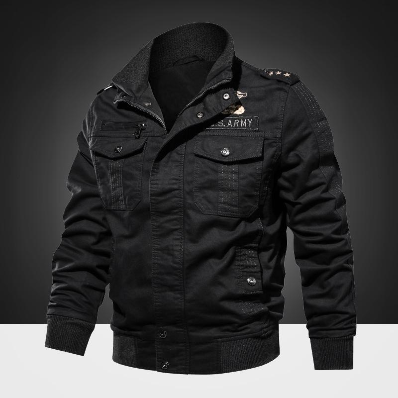 Весенняя мужская куртка из стираного хлопка, военная серия, повседневная куртка большого размера для мужчин