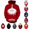 Womens Mens Kids Christmas Sweater Funny Hoodie 3D Digital Print Hooded Sweatshirts With Pockets