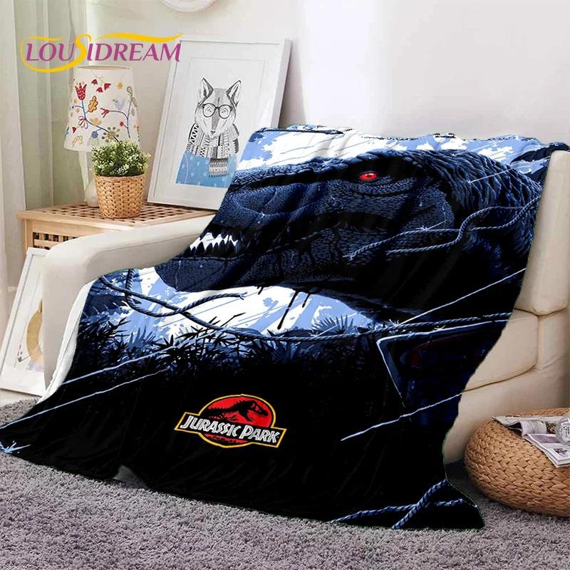 3D Мультяшное Одеяло из Мягкой Фланели с Динозаврами Парка Юрского периода для Кроватей, Спальни, Дивана, Пикника, Плед для Отдыха на Открытом Воздухе, Подарок