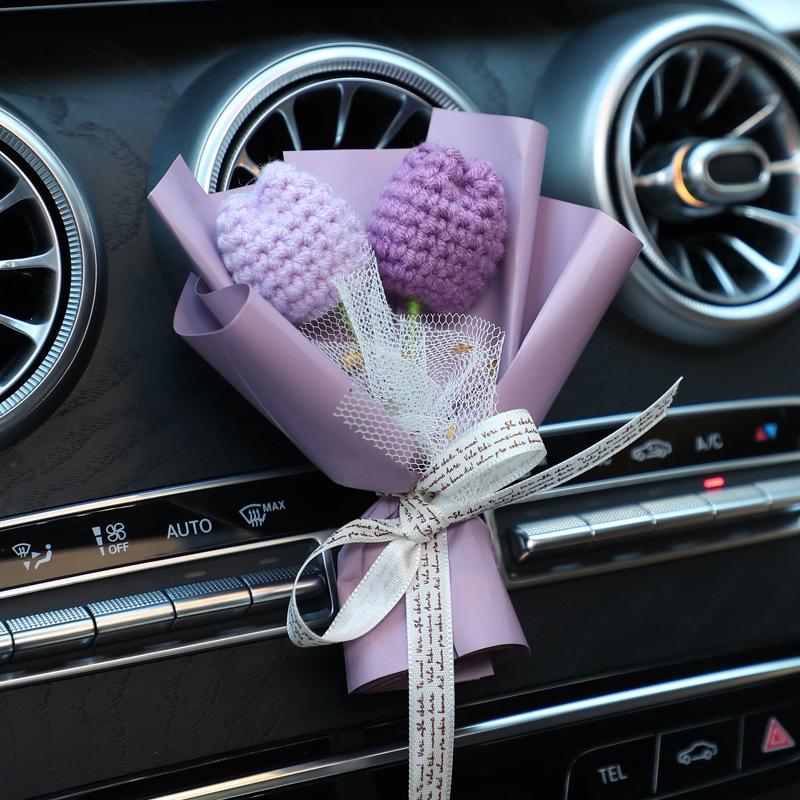 Изделия ручной работы Искусственные вязаные цветы Вязаный крючком Маленький букет Мини-вязаный цветочный пучок