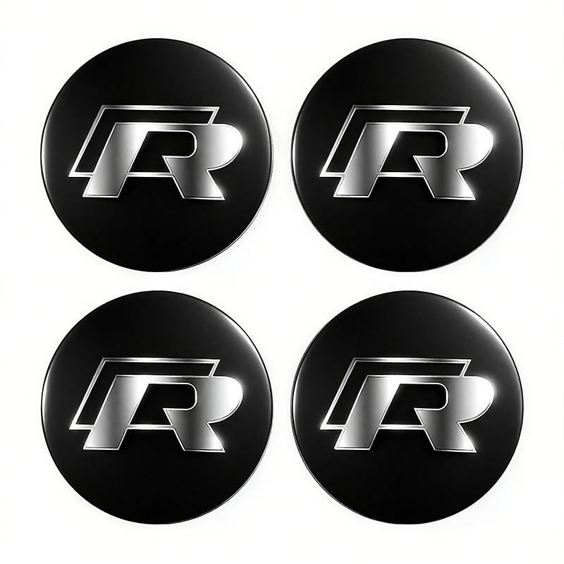 VW Car Accessories Wheel Center Cover Stickers Hub Cap Sticker Tire Valve For VW GTI Polo Passat Golf Tiguan Jetta T-ROC BeetleZF3