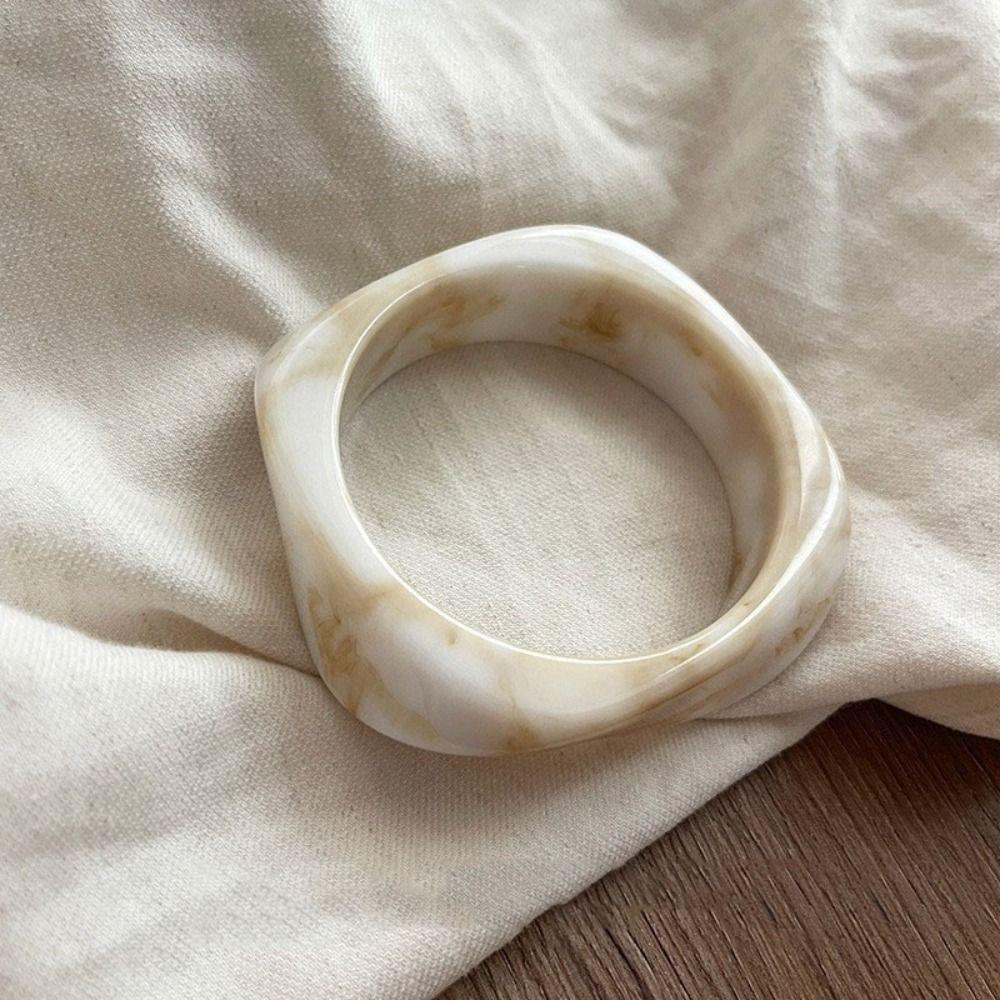 Мраморный узор нерегулярный широкий браслет смазывание ретро кольцо на руку милый акриловый браслет украшение