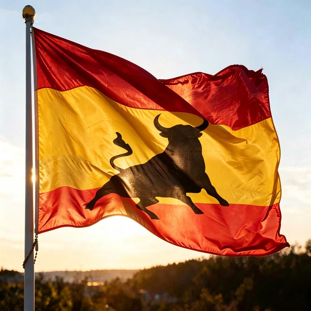 Spain Spanish Bull Flag 2x3ft 3x5ft Polyester Hanging Banner Red Yellow Spanish Bull Flag Indoor Outdoor Yard Decoration