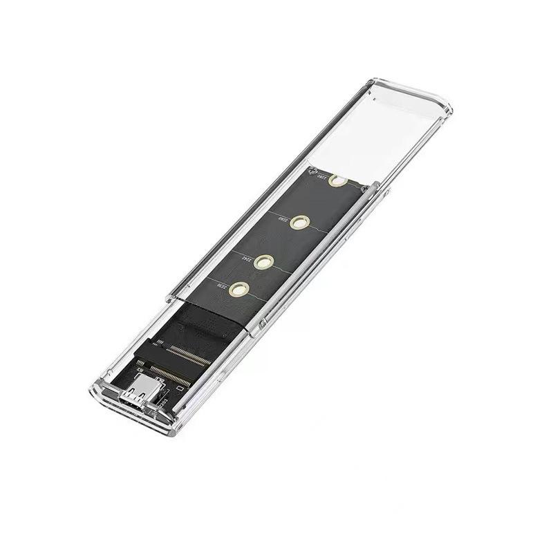 M.2 NVME PCIe NGFF SATA Dual Protocol SSD Case Clear USB Type C PCI-E M2 SSD Transparent External Enclosure Hard Disk Box