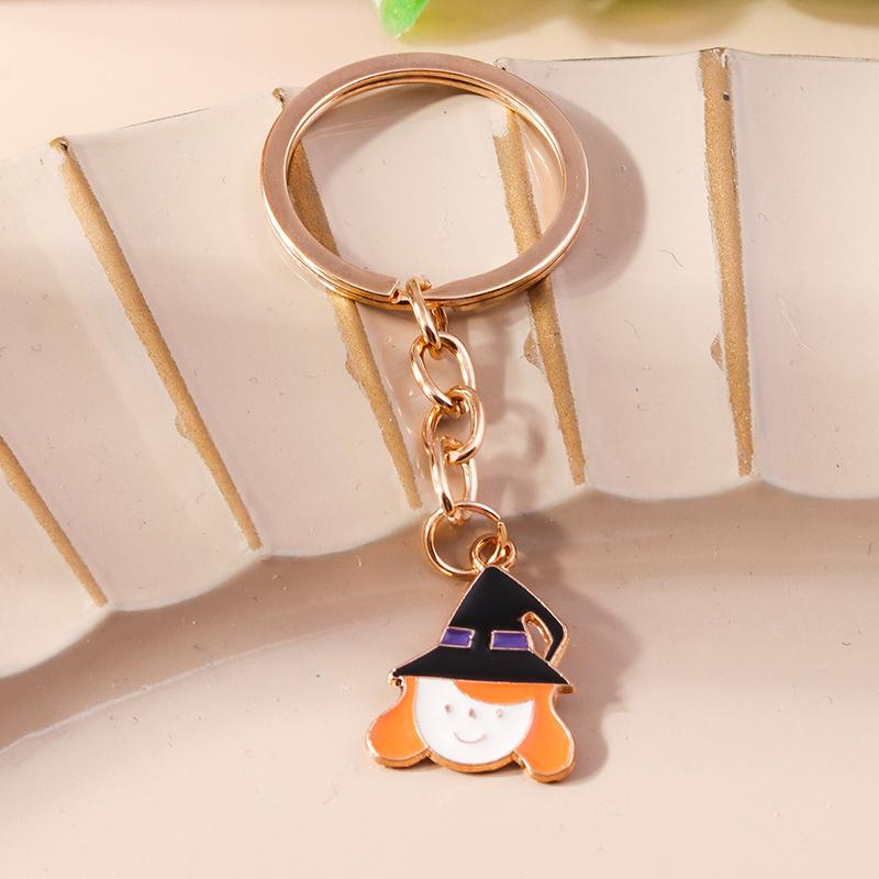 Cute Enamel Ghost Keychain Halloween Witch Pumpkin Bat Keyring Pendants for Car Key Holder Handbag Decor Jewelry  Accessories