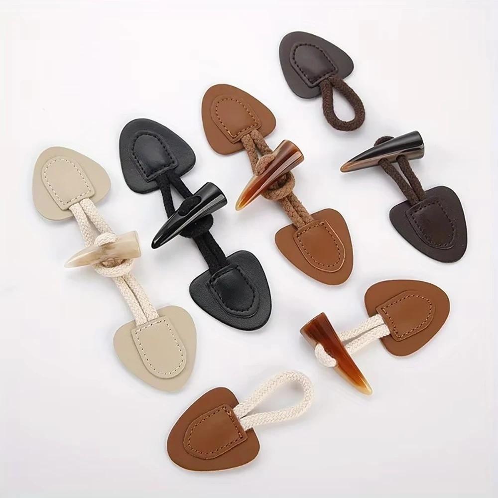 Модные винтажные роговые пряжки из полиуретановой кожи и смолы, пришивные роговые пуговицы, застежка-декор для сумок, пуговицы для шитья, для пальто, курток