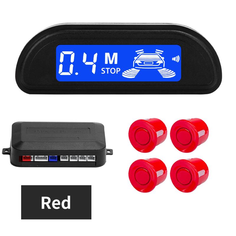 Датчик парковки для автомобиля с автоматическим парктроником, обратным светодиодным монитором, 4 датчика, 12 В, 8 цветов