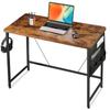 YeTom Computer PC Ширина 100 x Глубина Рабочий стол с местом для хранения Рабочий стол с кронштейном для монитора Простой в винтажном стиле, 48 см, Простой, Сумка, Крючок, Офис,