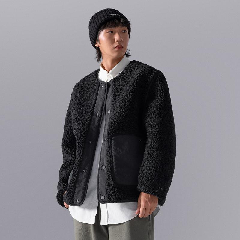 Li Ning CF Suo круглый вырез одна пуговица теплый длинный рукав вязаный свитер мужской свитер черный AFDU911-4