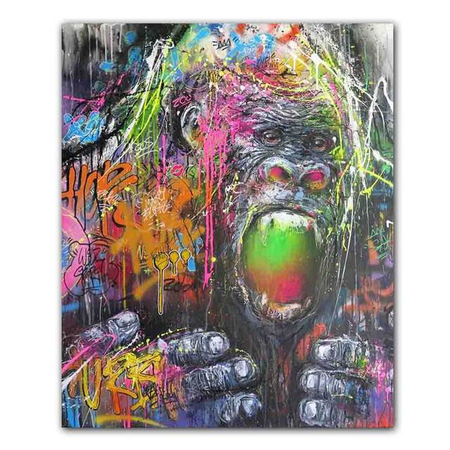 Скандинавское уличное граффити искусство животное холст абстрактный кролик коала тигр орангутанг постер офис гостиная украшение дома фреска без рамки