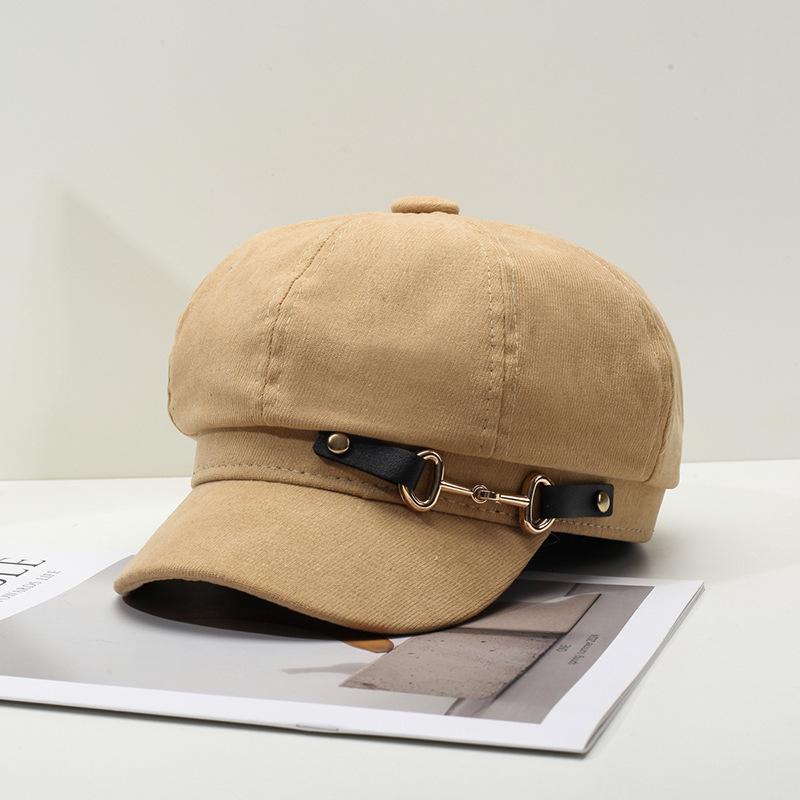 Осенне-зимняя шляпа художника, женская восьмиугольная шляпа, кепка газетчика