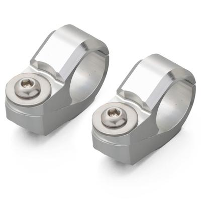 Daytona 99444 Алюминиевый фрезерованный мотоциклетный зажим для руля Аксессуары Зажим-перекладина Комплект из 2 штук Серебристый