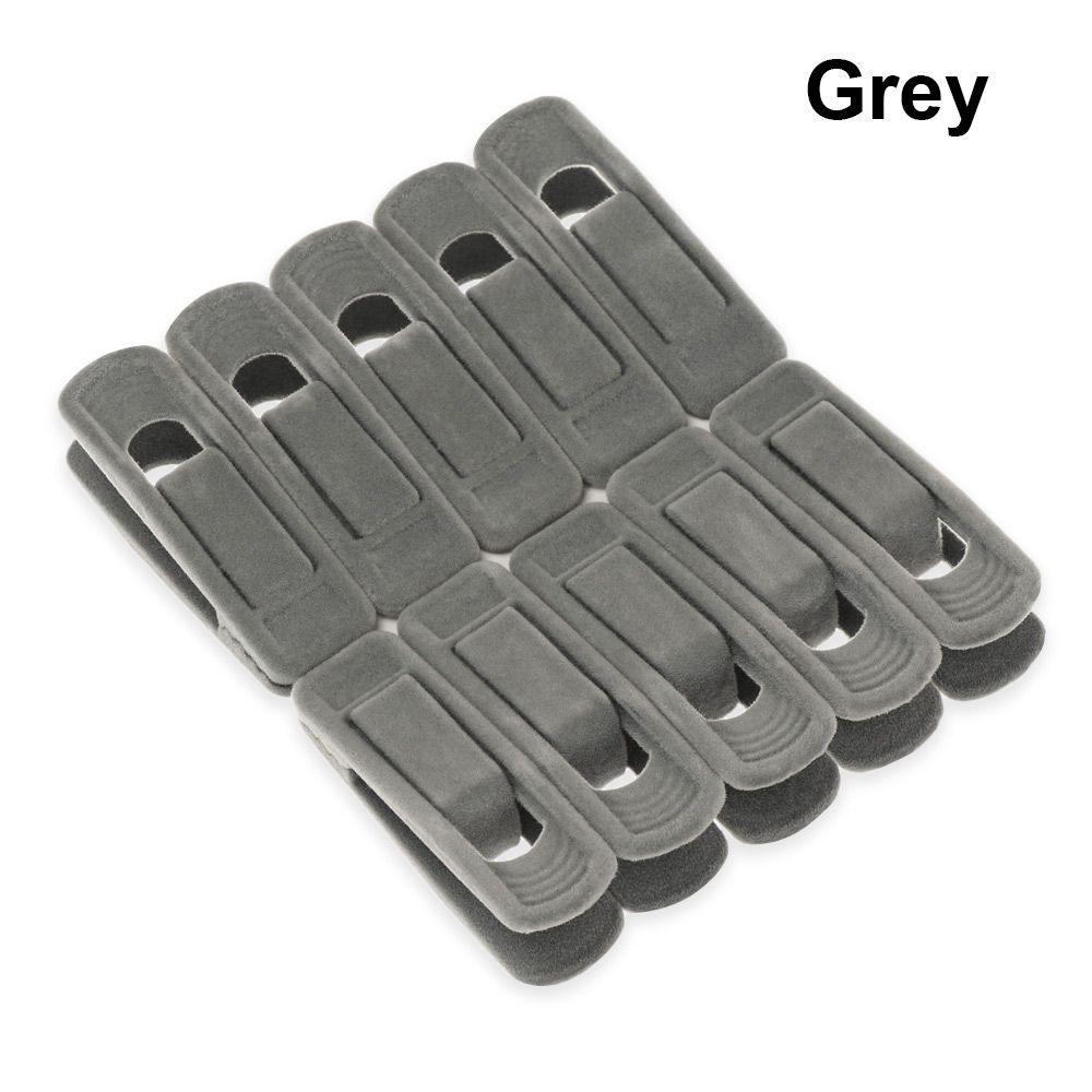 10pcs Storage Bathroom Household Non-slip Coat Holder Hanging Hooks Velvet Hangers Clips Dress Rack