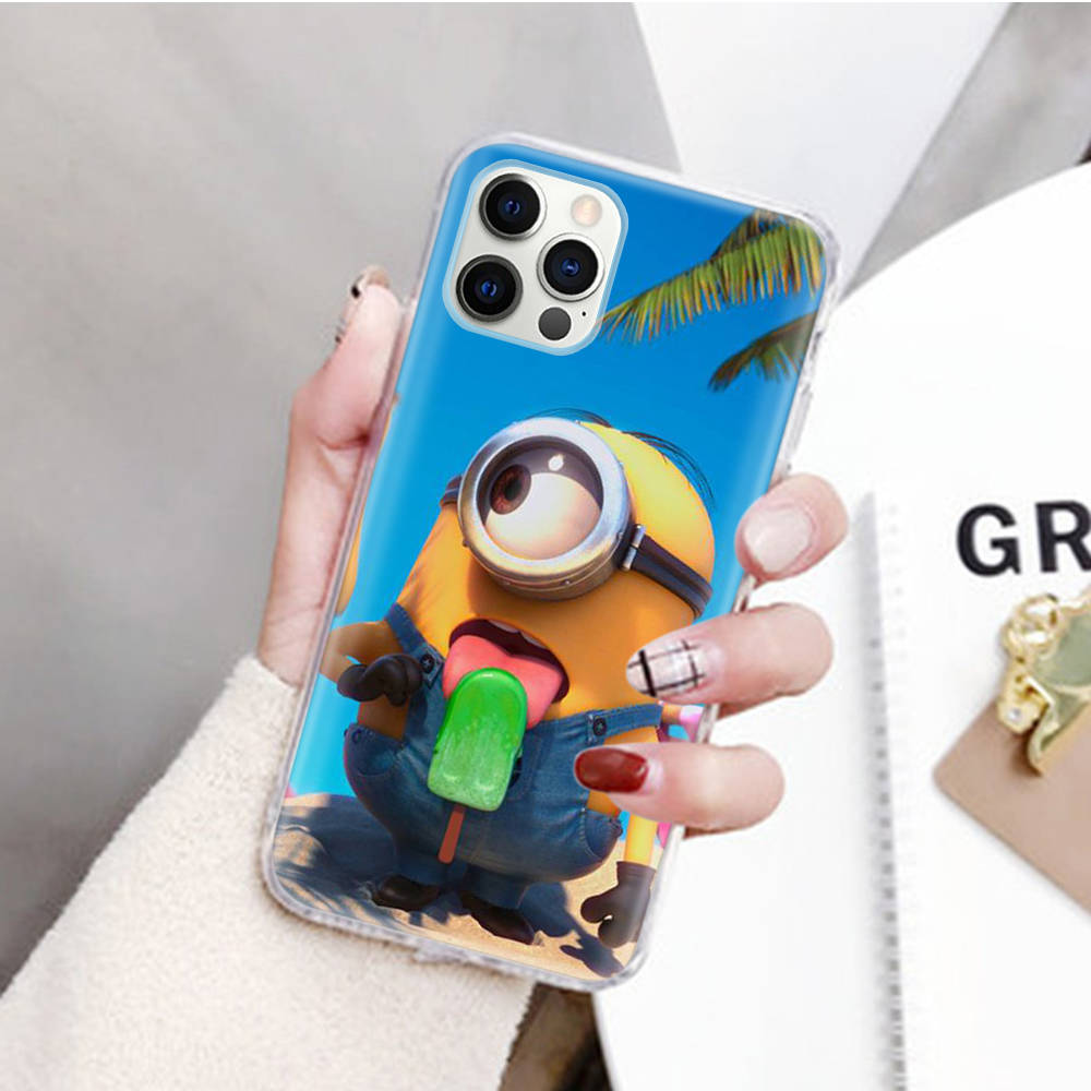 JM30 Minion Прозрачный чехол для Samsung A04 A14 A23 M33 M53 Realme 10 9 C35 C55 VIVO Y02 X80 Infinix Hot 30 Note 11 Tecno Spark 8P Pro