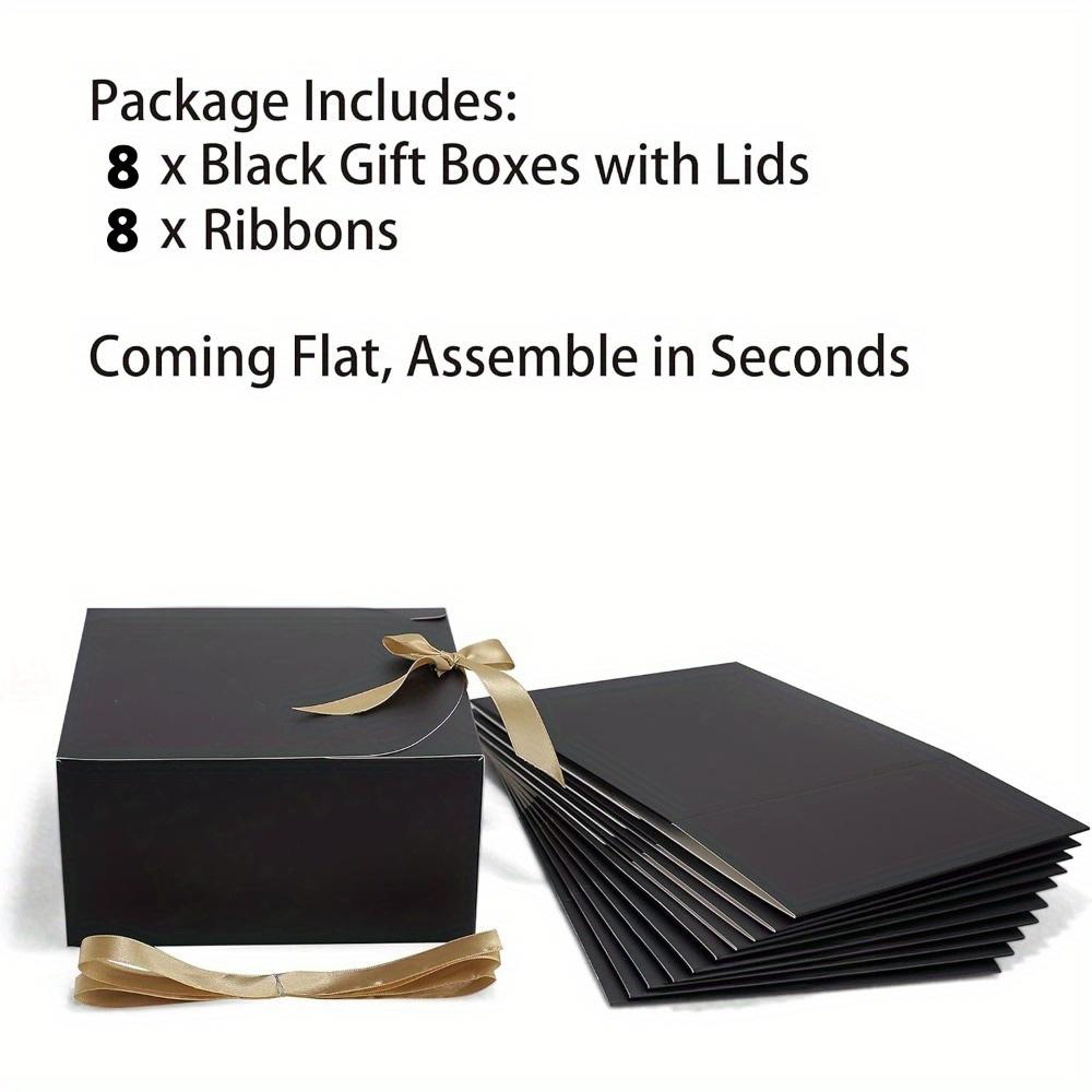 8 шт. черных подарочных коробок с крышками, коробка для предложения руки и сердца подружки невесты, подарочные коробки из крафт-бумаги для свадебной упаковки, коробки для кексов на день рождения