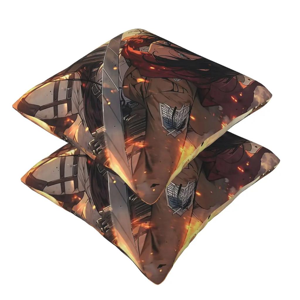 Anime Attack On Titan Mikasa Ackerman 2 Pcs Square Pillowcase Pillow Cover Cushion Decor Comfort Throw Pillow For Home Bedroom