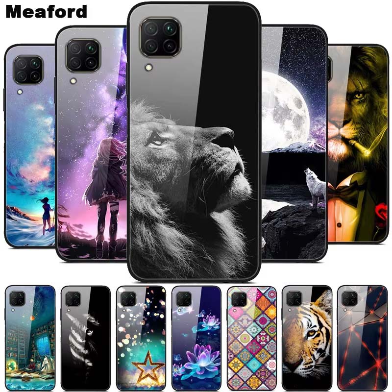 Luxury Cover Case for Huawei P40 Lite Tempered Glass Cover for Huawei P40 Lite E Phone Case for Huawei P 40 Lite Coque P40Lite E