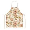 Home Decor Kitchen Dining Room Cooking Bib Aprons Linen Floral Pattern Women's Aprons