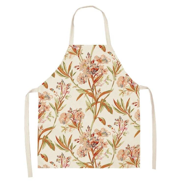 Home Decor Kitchen Dining Room Cooking Bib Aprons Linen Floral Pattern Women's Aprons