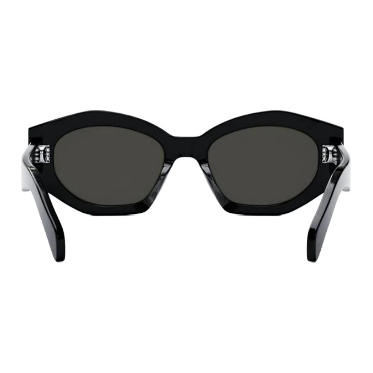 CELINE Diagonal Sunglasses Shiny Black/Smoke Unisex Eyewear CL40238U-01A