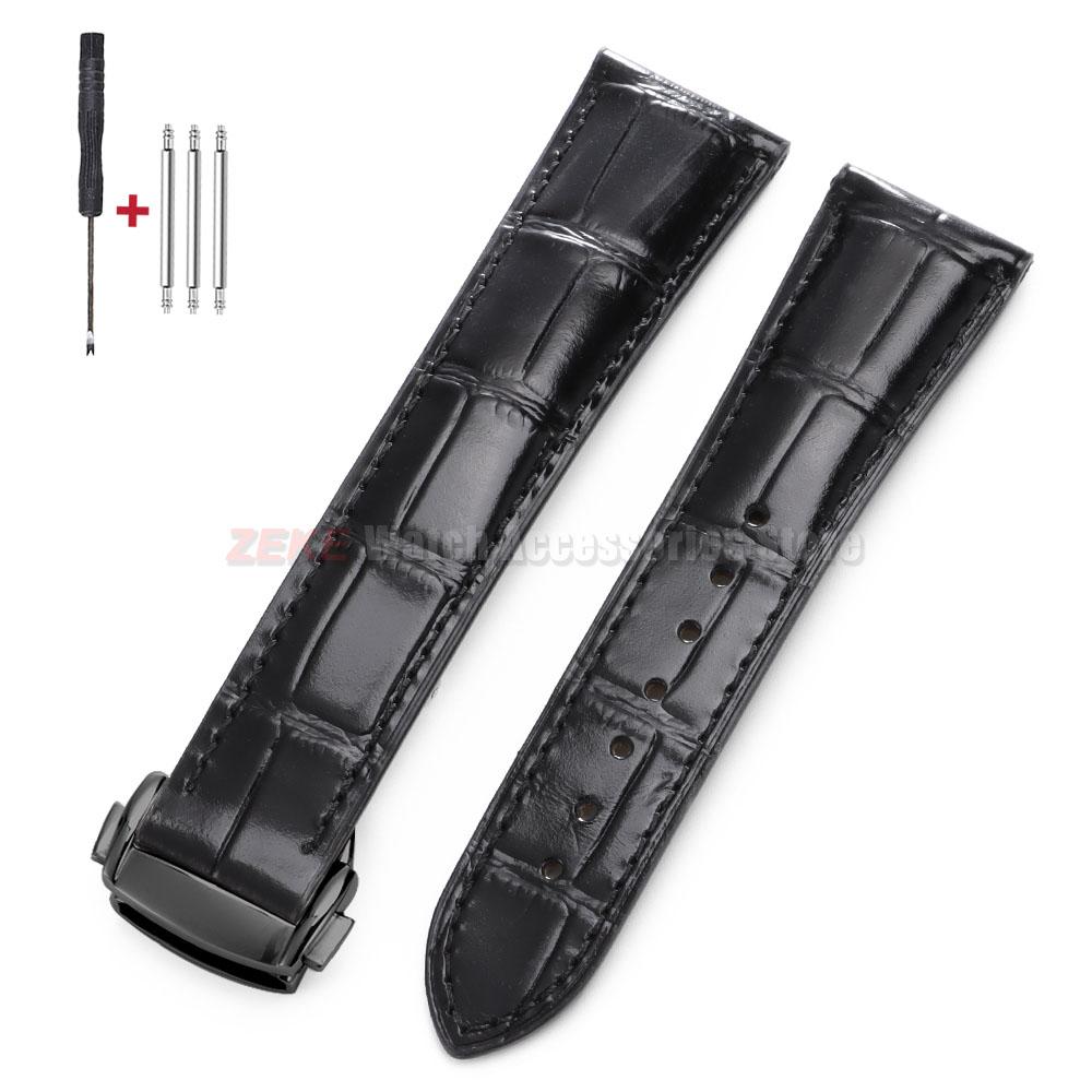 Ремешок для часов Omega Seamster из высококачественной кожи, ширина 19 мм, ширина 20 мм, ширина 21 мм, ширина 22 мм, застежка-бабочка из цельной стали, бамбуковая кожа.