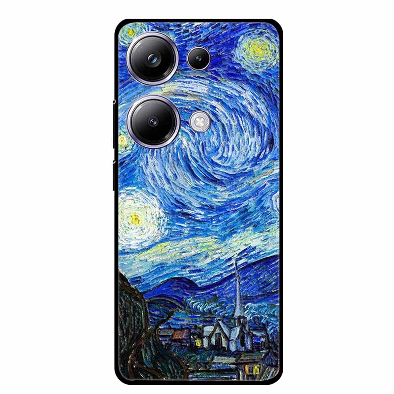 3D Тисненый Чехол Для Телефона Xiaomi Poco M6 Pro Цветочный Силиконовый Мягкий Задний Чехол Для Xiaomi Poco M6 Pro Чехол PocoM6 M 6 Pro Capa