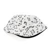 Fashion White Music Note Bucket Hats Sun Caps Hip Hop Man Womens Fisherman Caps