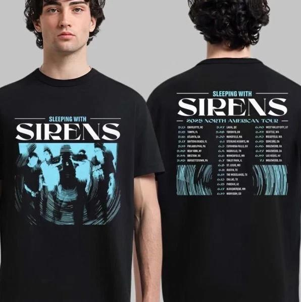 Sleeping With Sirens 2025 North American tour Merch With Two Sided T-Shirt
