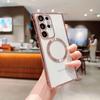 Гальванизированный прозрачный магнитный чехол для мобильного телефона Samsung S23U чехол для мобильного телефона S24U/S23FE модный женский S21