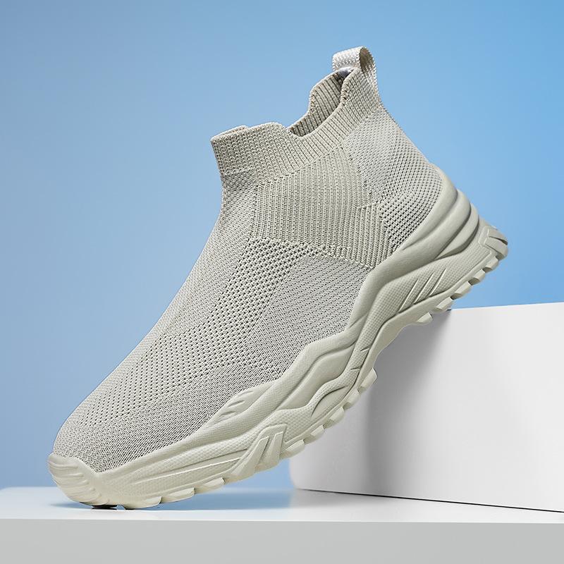 Summer 20252025 Large Size Mesh Shoes Breathable Fly-woven Socks Shoes One Pedal Lazy Shoes